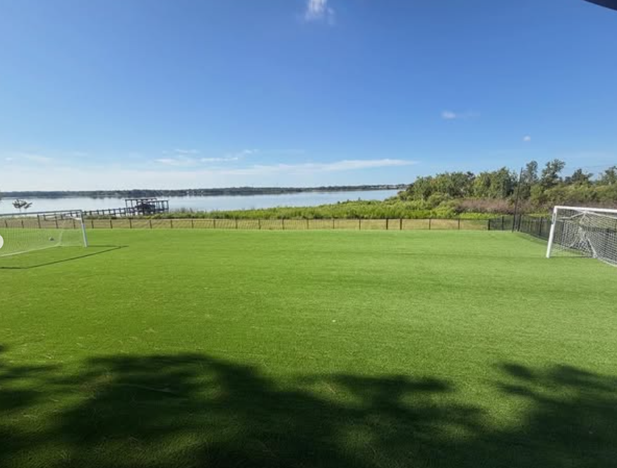 Lakeside sports field before installation