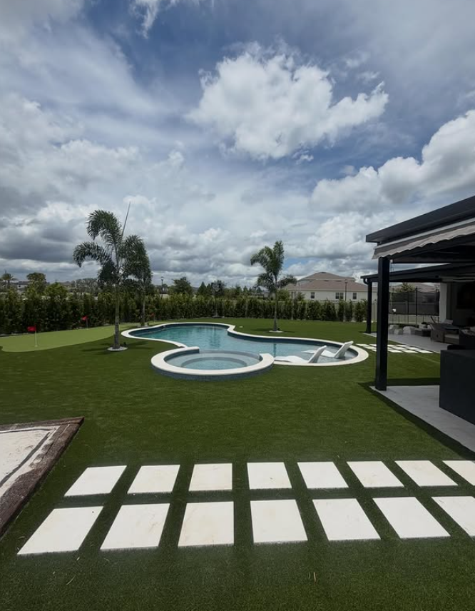Backyard pool area before installation