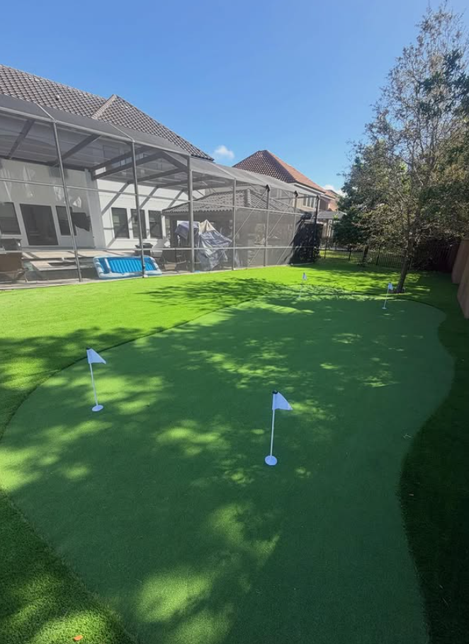 Backyard before putting green installation