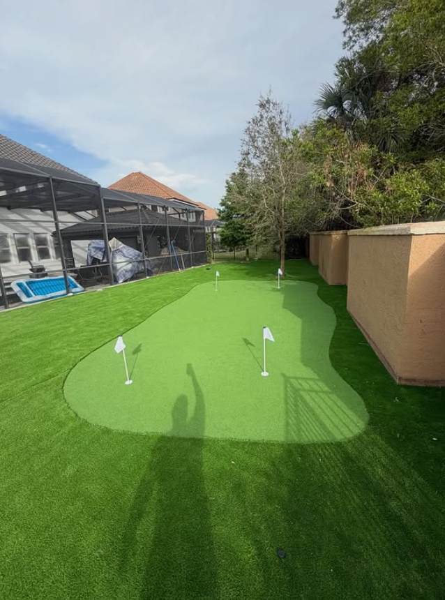 Backyard after putting green installation